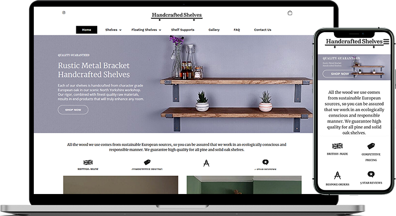 Handcrafted Shelves website